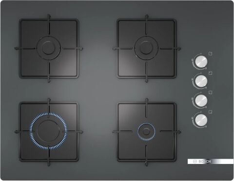 Bosch POP7C9O12O Serie 2 Gazlı Ocak 67 cm Sert cam, Antrasit gri